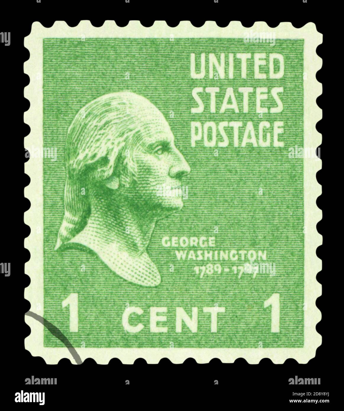 UNITED STATES OF AMERICA - CIRCA 1938: post stamp printed in USA shows first president George Washington, circa 1938 Stock Photo