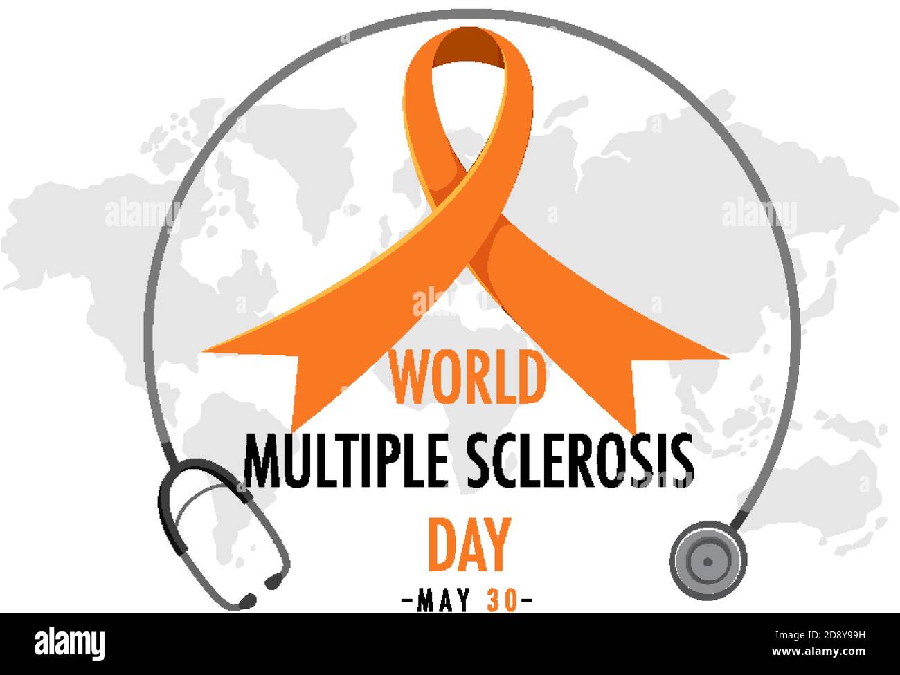 World Multiple Sclerosis Day Logo Or Banner On World Map Background Illustration Stock Vector Image Art Alamy