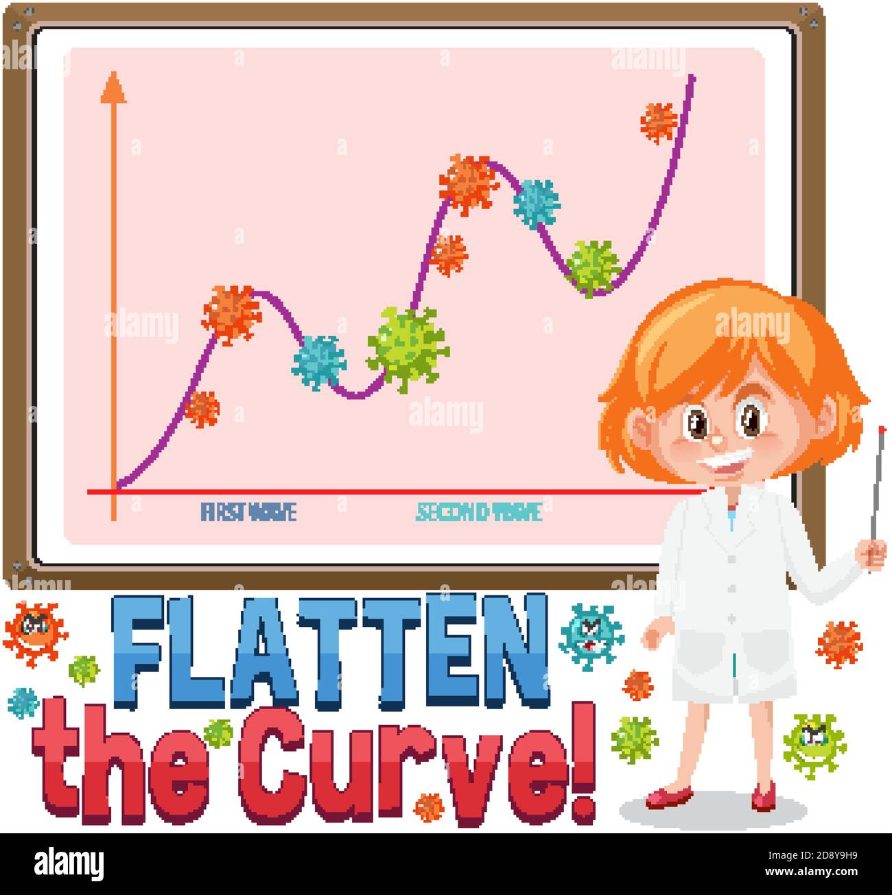 Coronavirus flatten the curve illustration Stock Vector Image & Art - Alamy