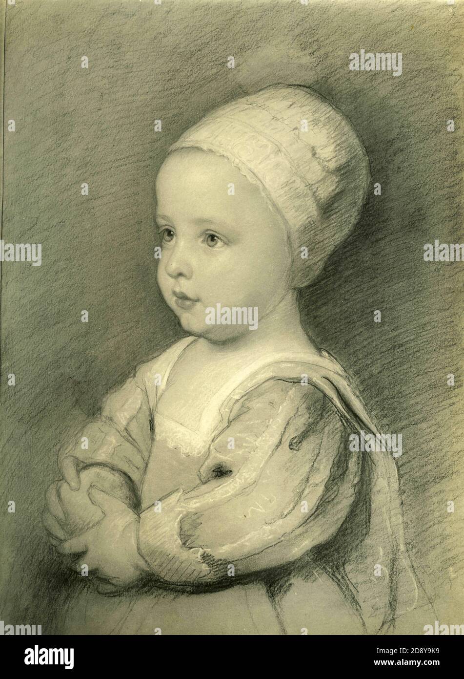 The daughter of Charles I of England, drawing by Flemish artist Anthony Van Dyke Stock Photo