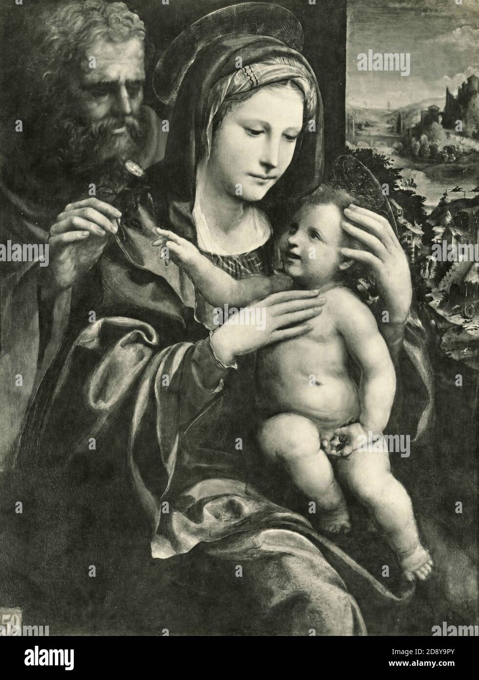 The Holy Family, painting by Italian artist Giovanni Antonio Bazzi AKA Sodoma Stock Photo