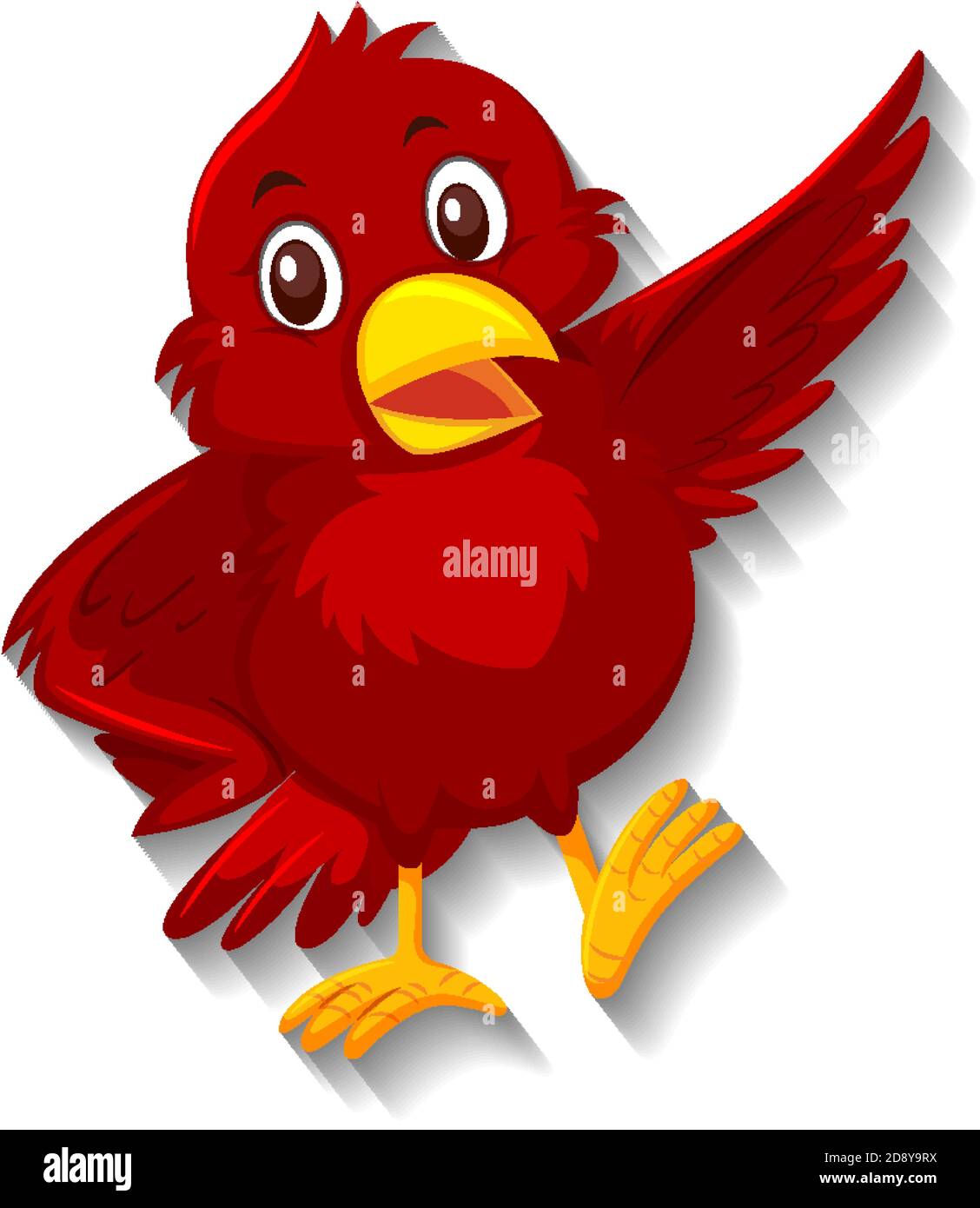 Cute red bird cartoon character illustration Stock Vector Image & Art