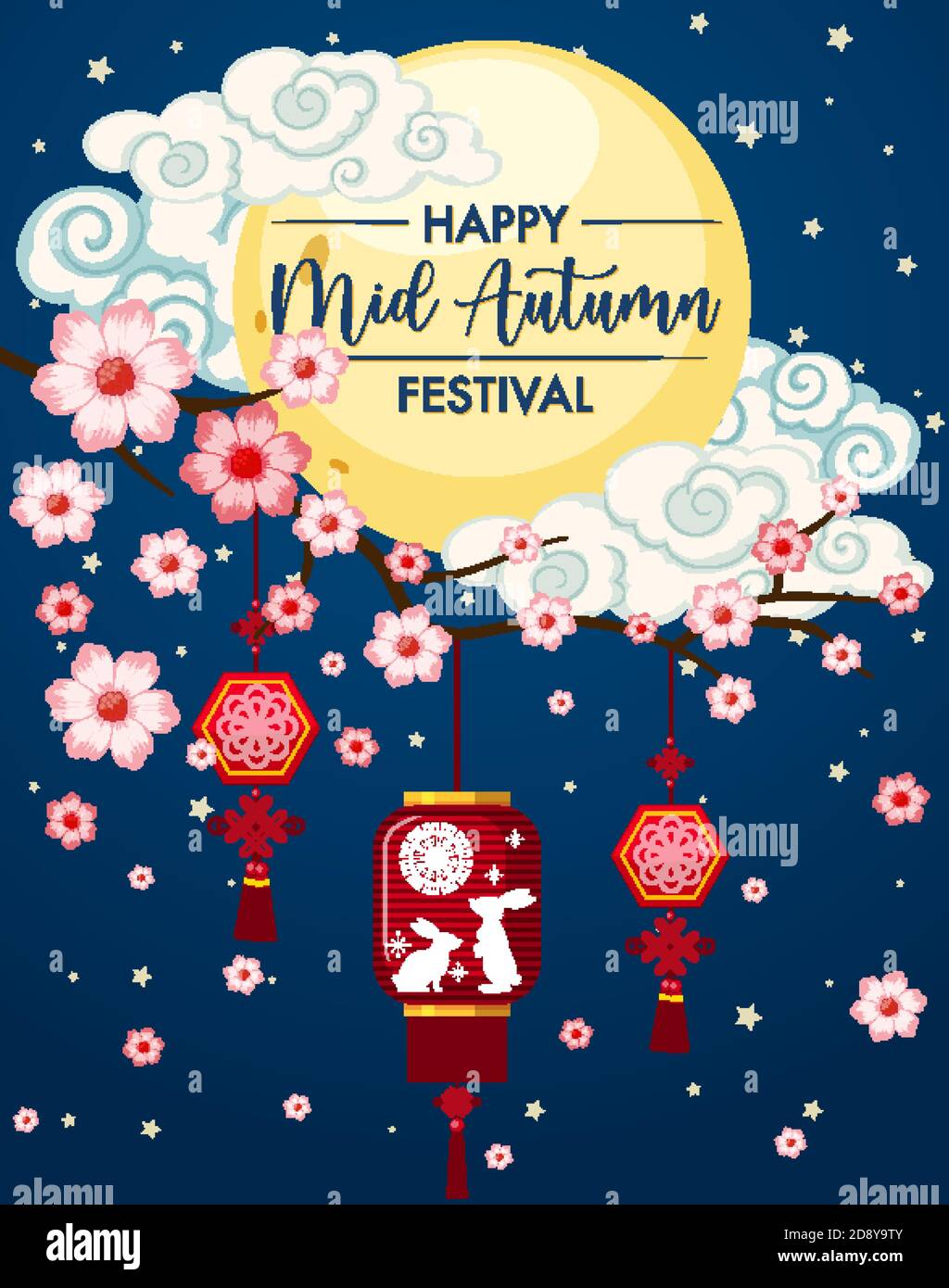 Chinese mid autumn festival background illustration Stock Vector Image ...