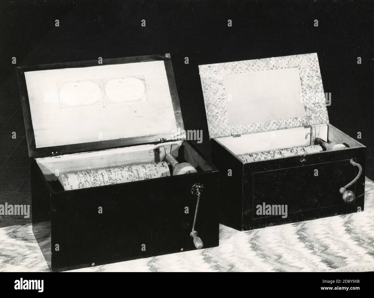 Antique mechanical music box player Stock Photo Alamy