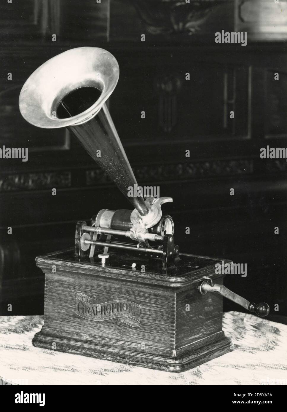 Antique Columbia cylinder graphophone, USA Stock Photo