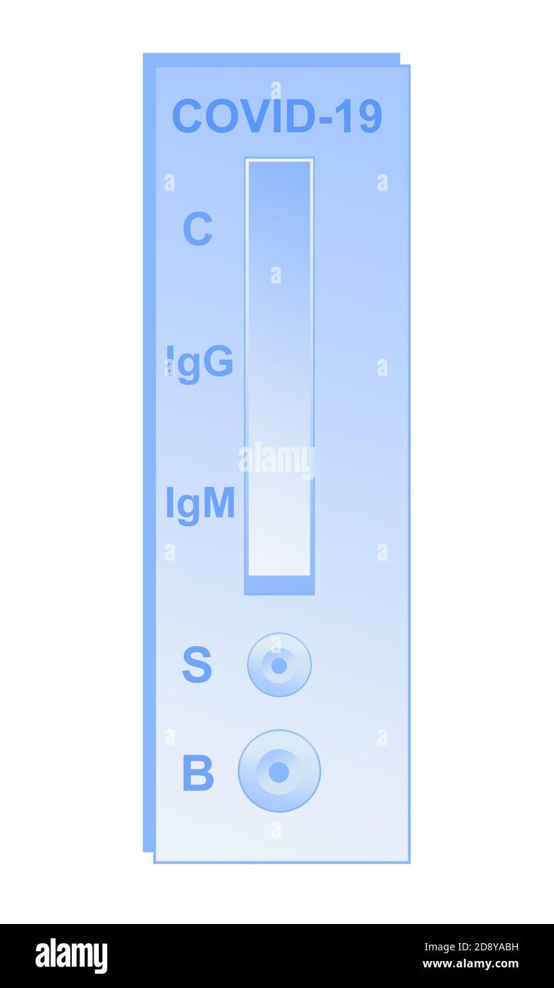 Test Covid 19 isolated against white background Stock Photo