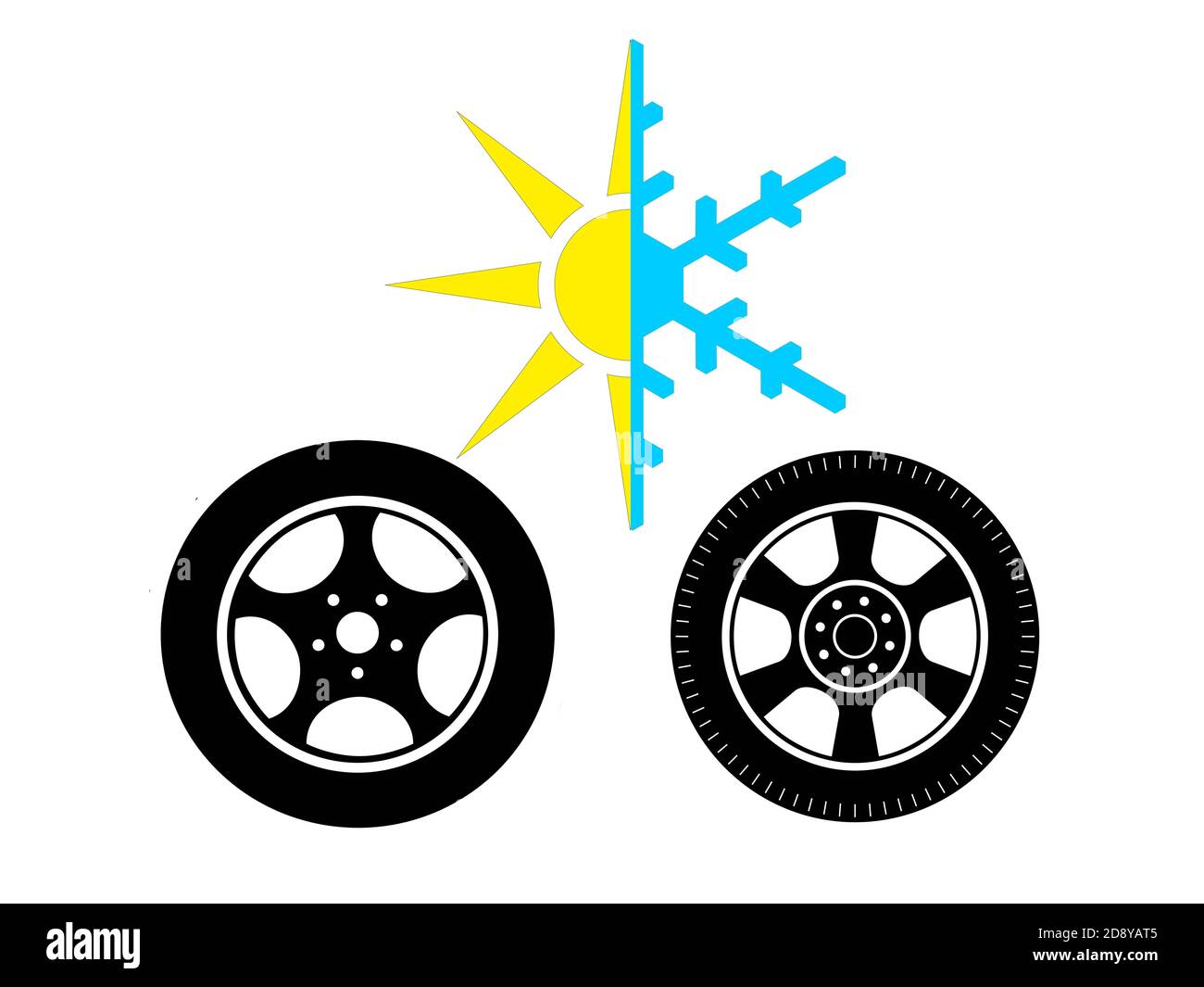 Summer and winter tires vector on white background Stock Photo Alamy