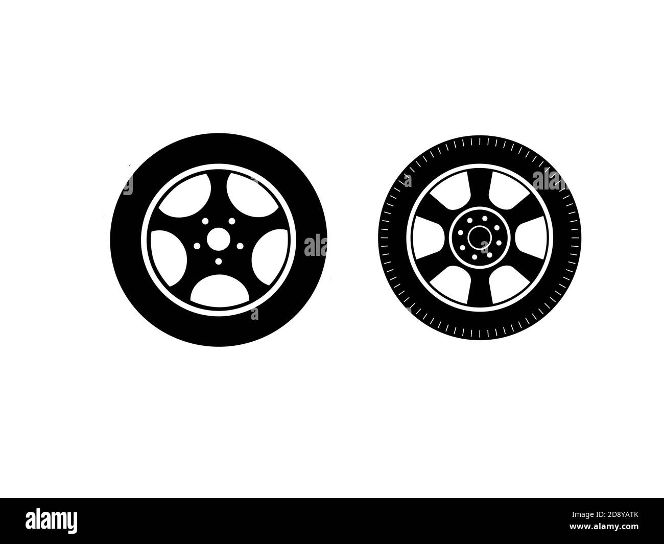 Black tire vector isolated on white background Stock Photo - Alamy