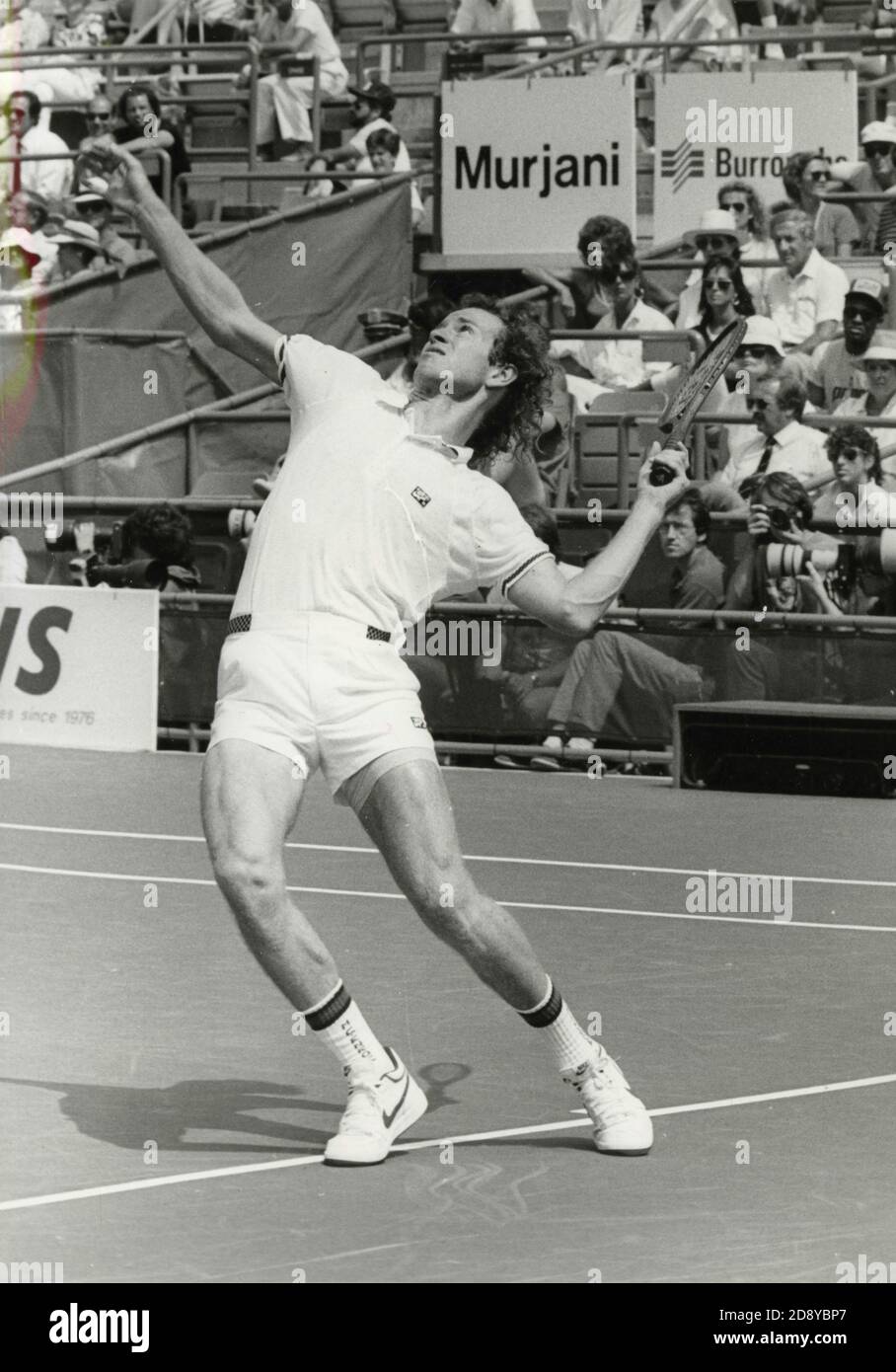 American tennis player John McEnroe playing the US Open, New York, USA 1986  Stock Photo - Alamy