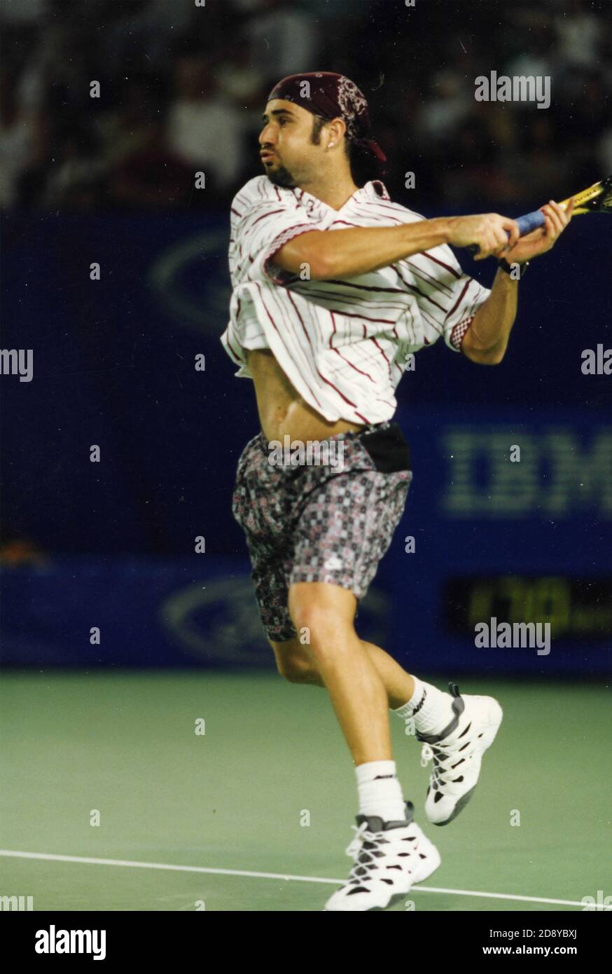 American tennis player Andre Agassi at the Australian Open tournamant, 1995 Stock Photo