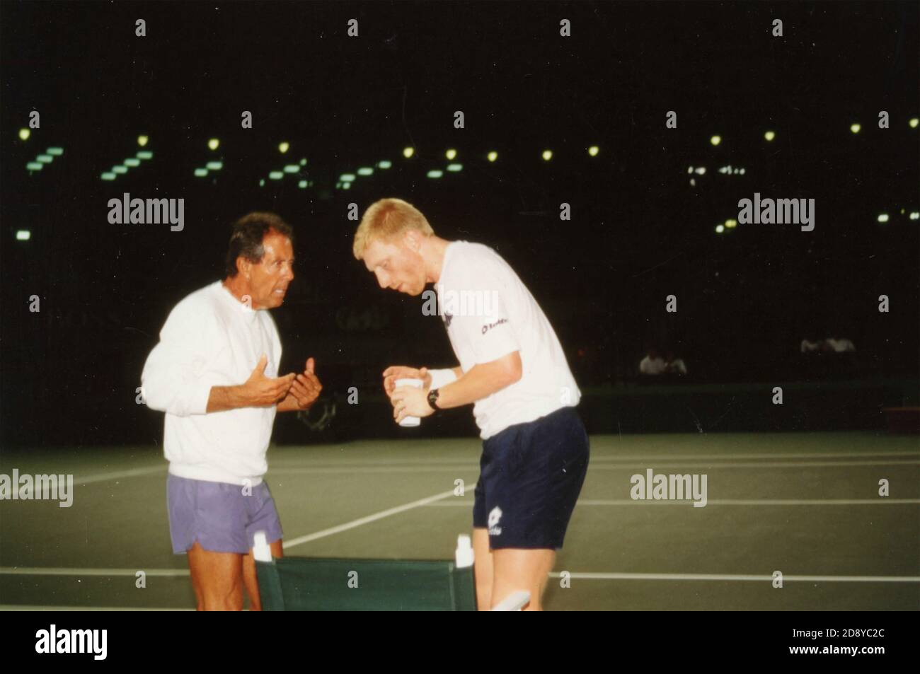 German tennis player Boris Becker with coach Gunter Bresnik , 1994 Stock Photo