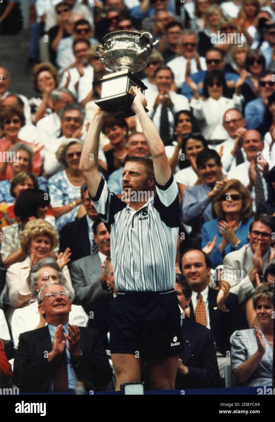 German tennis player Boris Becker wins the Australian Open, 1996 Stock Photo
