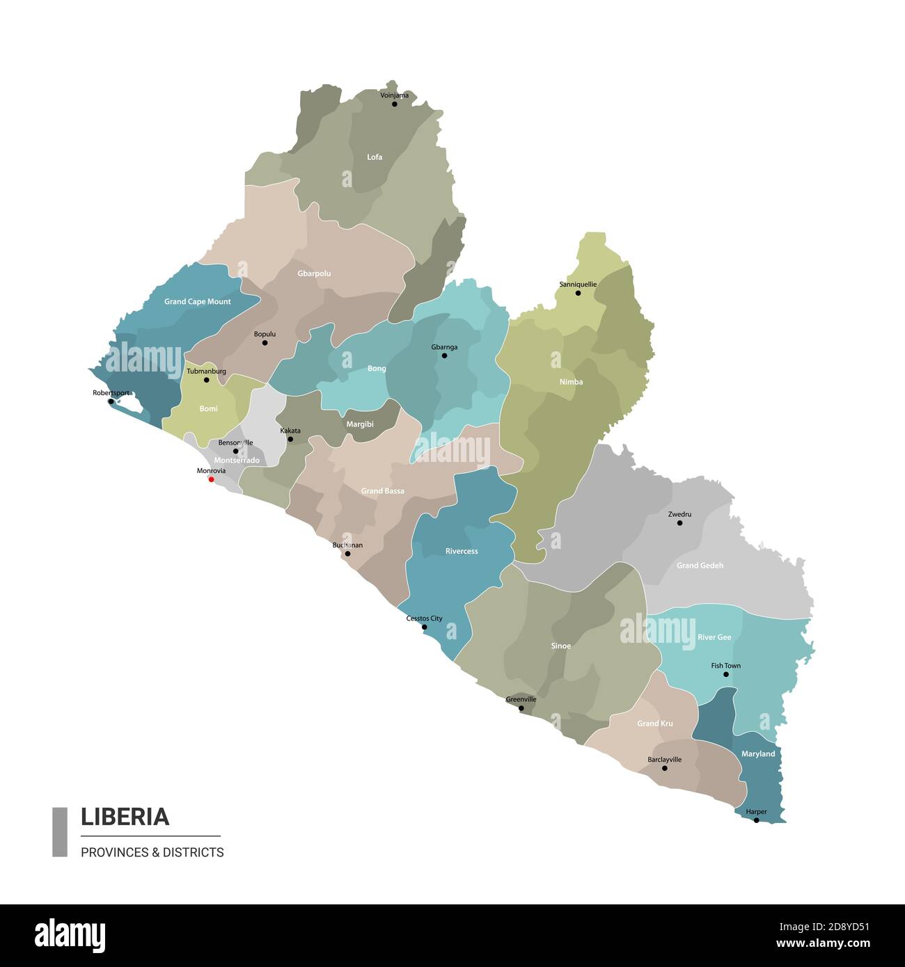 Liberia Political Map Neighbors Capital National Stock, 42% OFF