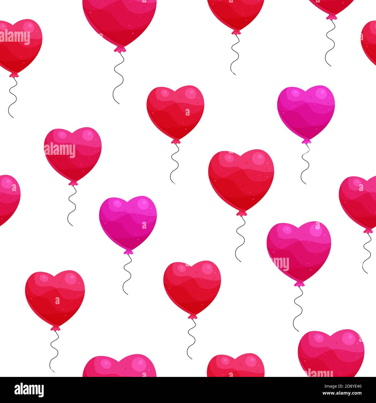 Heart shaped balloons cartoon seamless pattern Stock Vector Image & Art ...