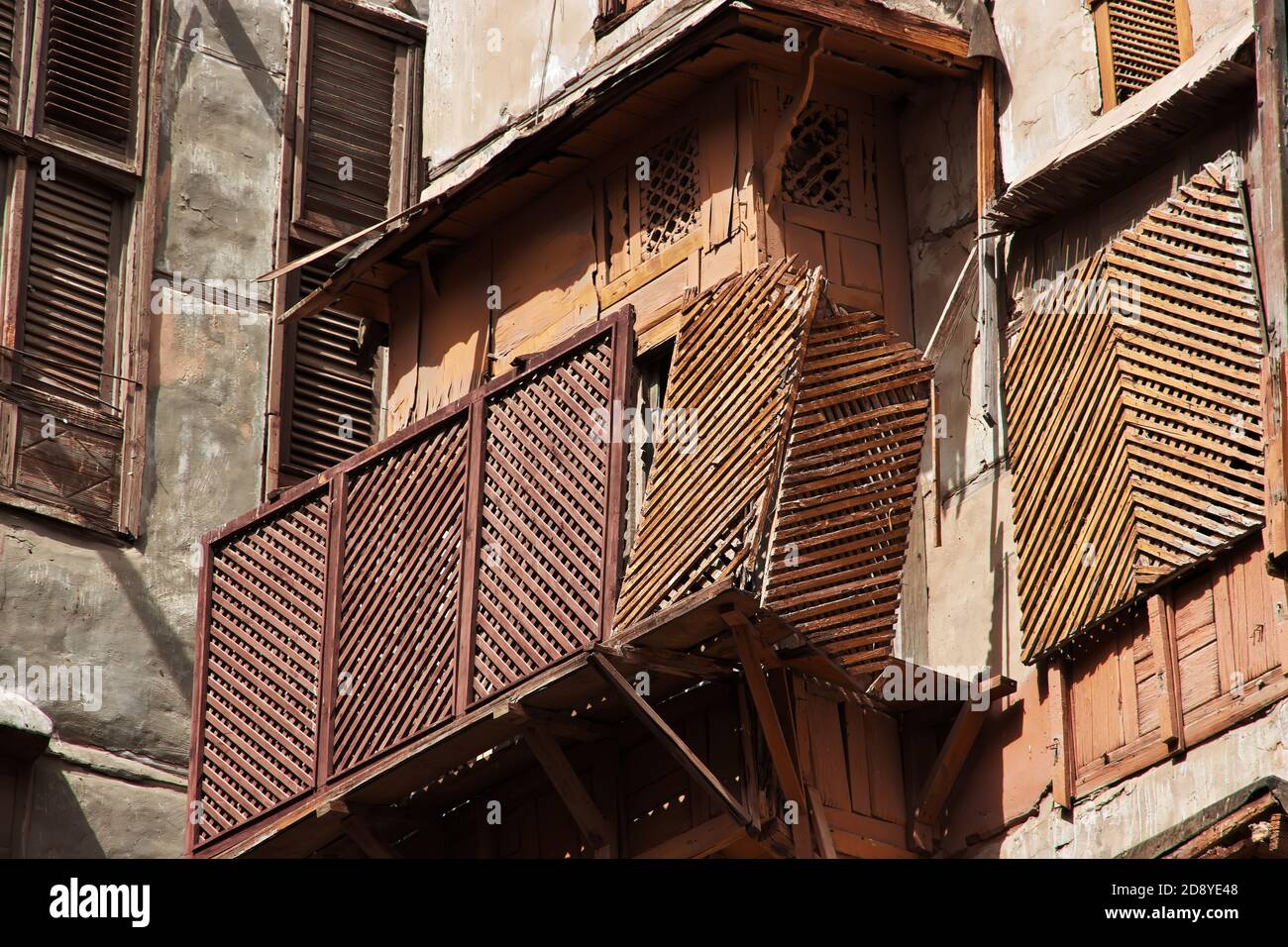 The vintage balcony in Al-balad district, Jeddah, Saudi Arabia Stock ...