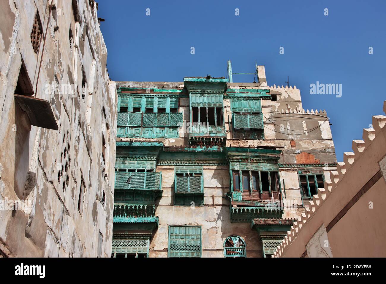 The vintage balcony in Al-balad district, Jeddah, Saudi Arabia Stock ...