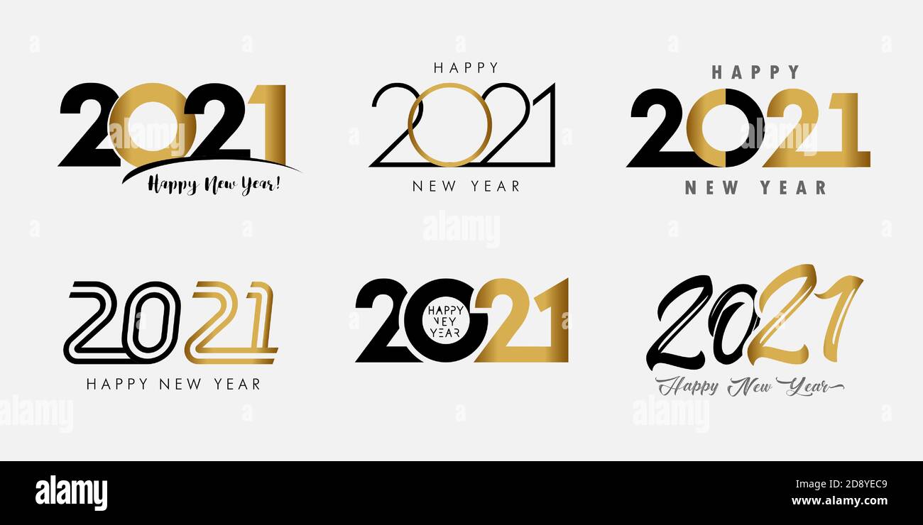 Big Set Of 2021 Happy New Year Gold And Black Logo Text Design 20 21 Number Design Template Collection Of 2021 Xmas Symbols Vector Illustration Stock Vector Image Art Alamy