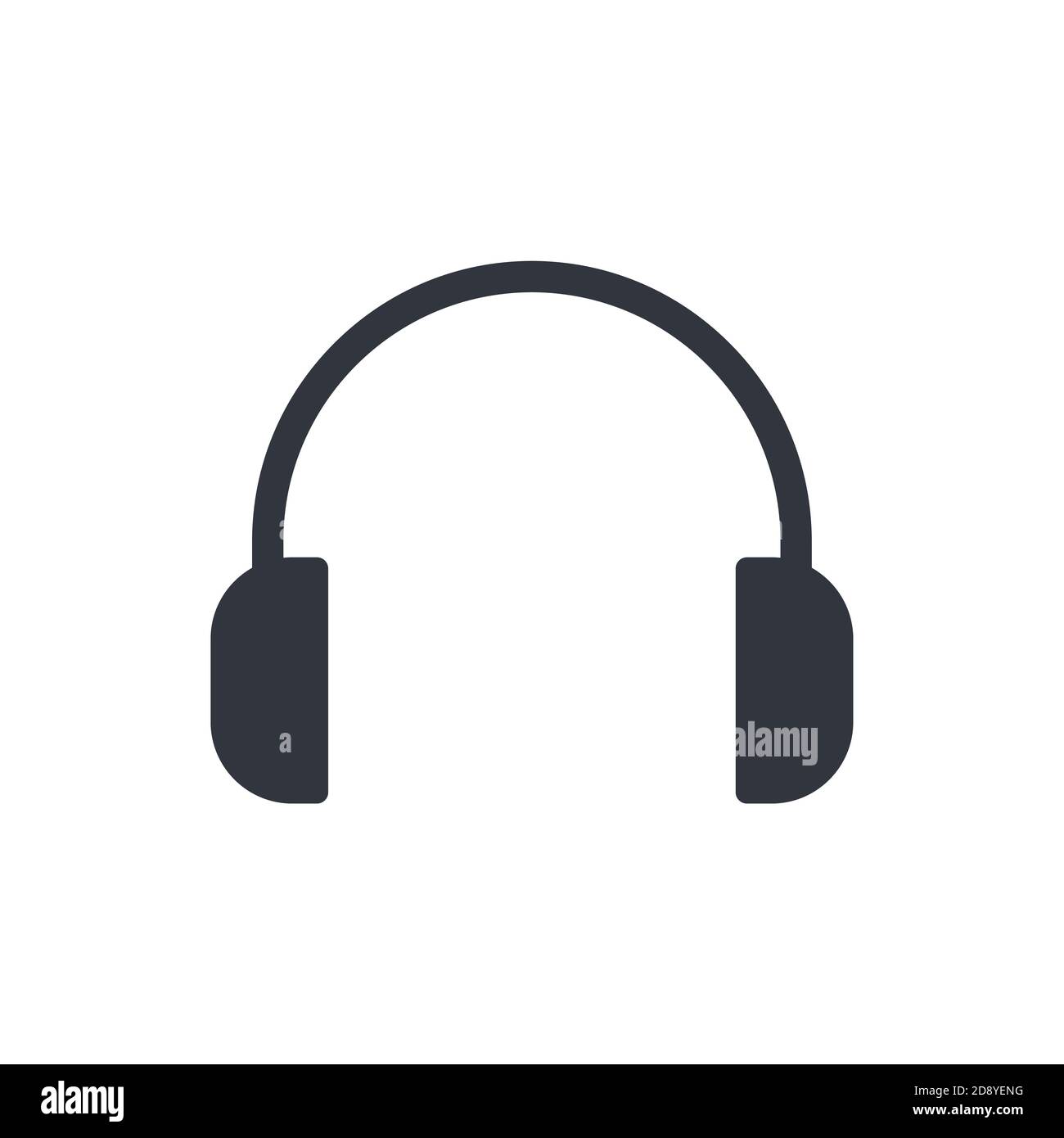 Headphones icon, modern minimal flat design style, vector illustration