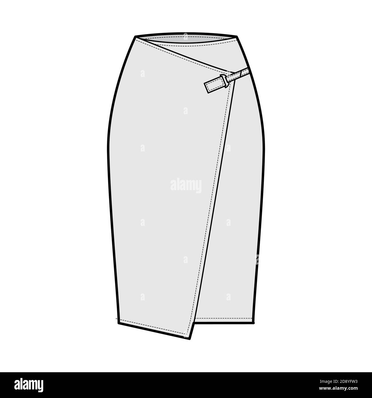 Pencil skirt technical clearance drawing