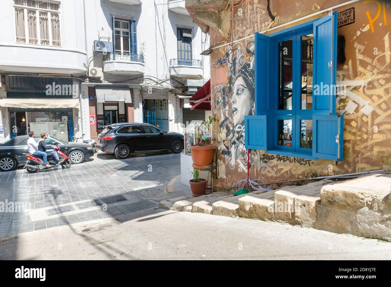 Street Art, graffiti of Lebanon's iconic singer Fairuz by Lebanese