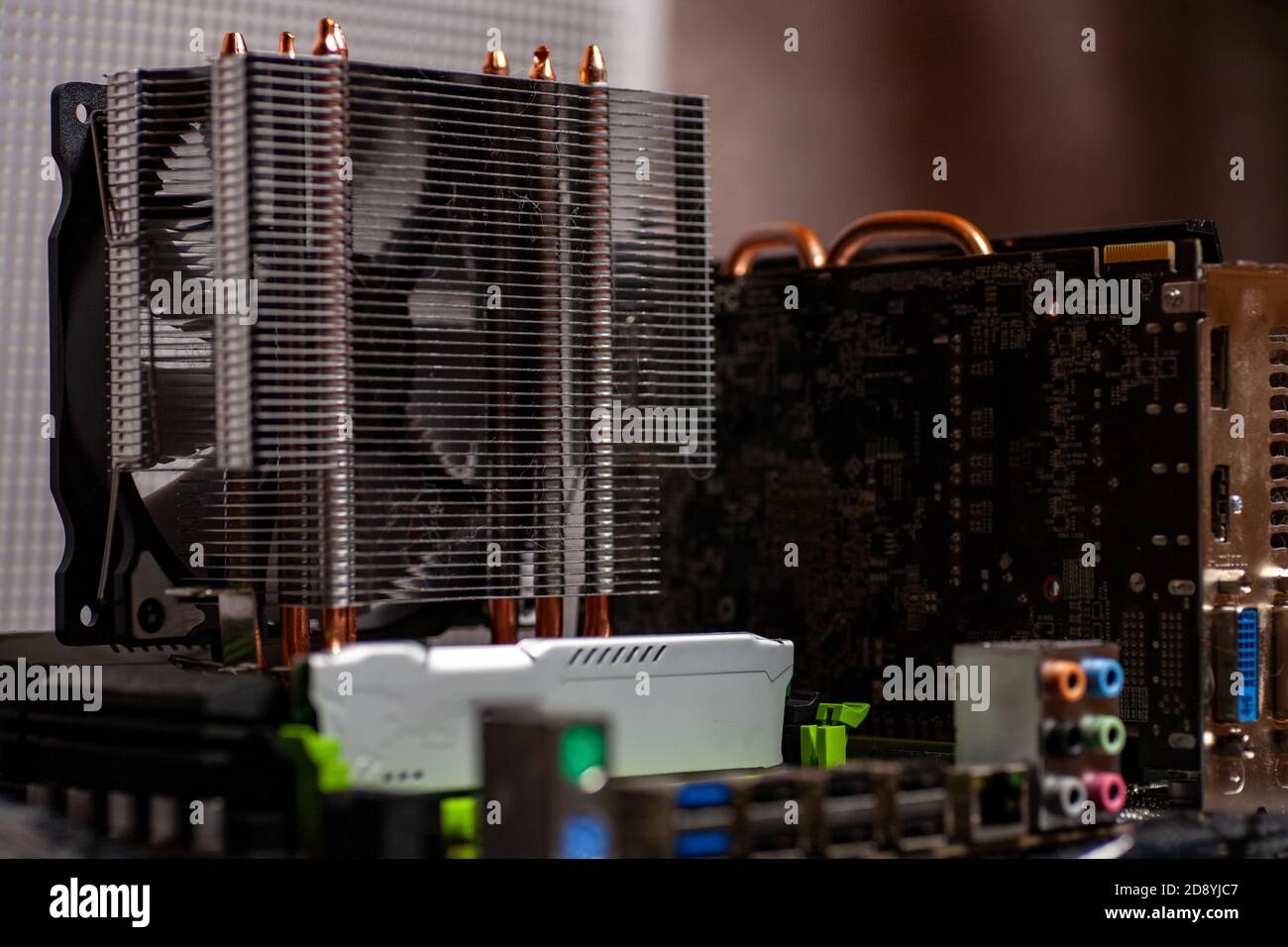 Computer electronic circuit board motherboard technology. Internal ...