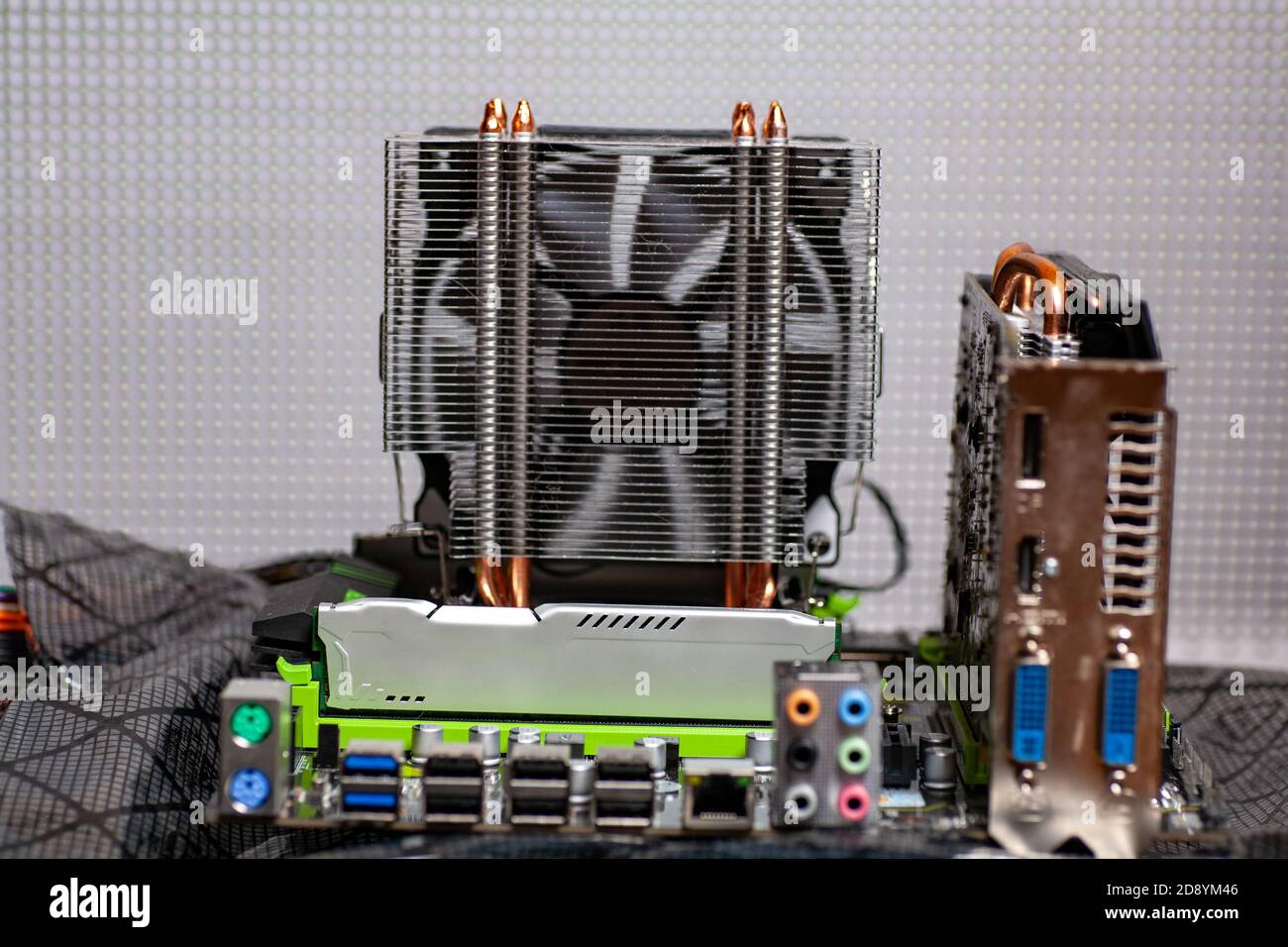 Computer electronic circuit board motherboard technology. Internal ...