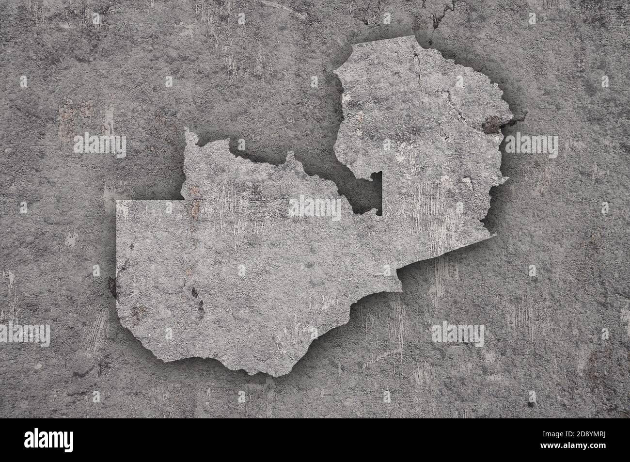 Map of Zambia on weathered concrete Stock Photo - Alamy