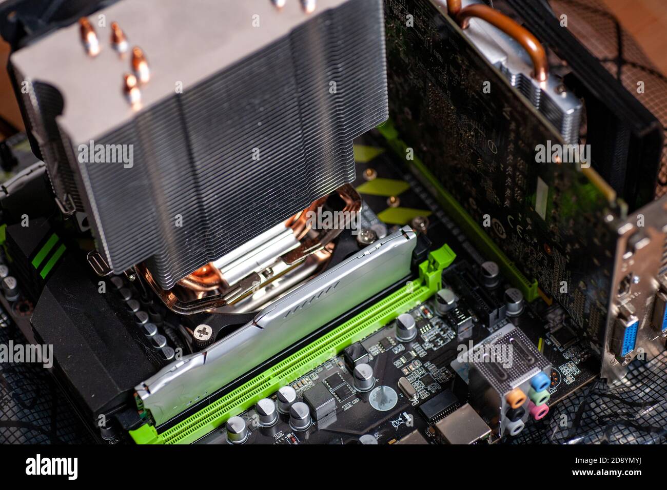 Computer electronic circuit board motherboard technology. Internal ...