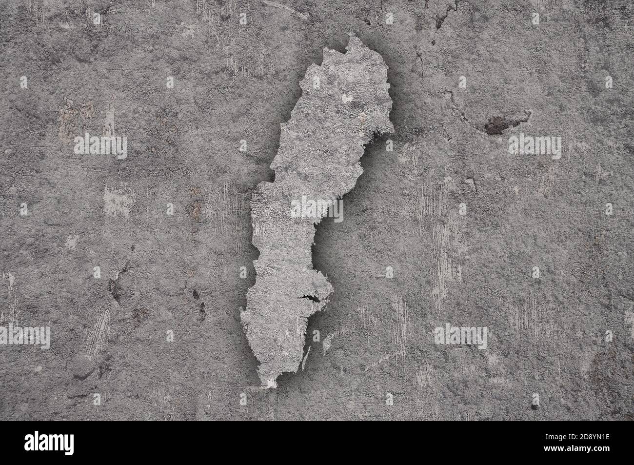 Map of Sweden on weathered concrete Stock Photo - Alamy