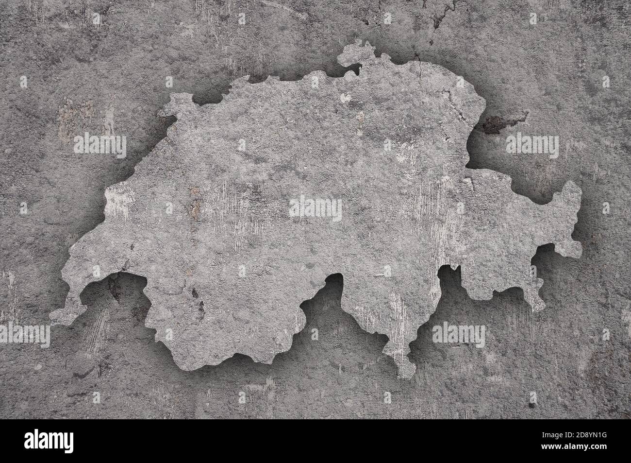 Map of Switzerland on weathered concrete Stock Photo - Alamy