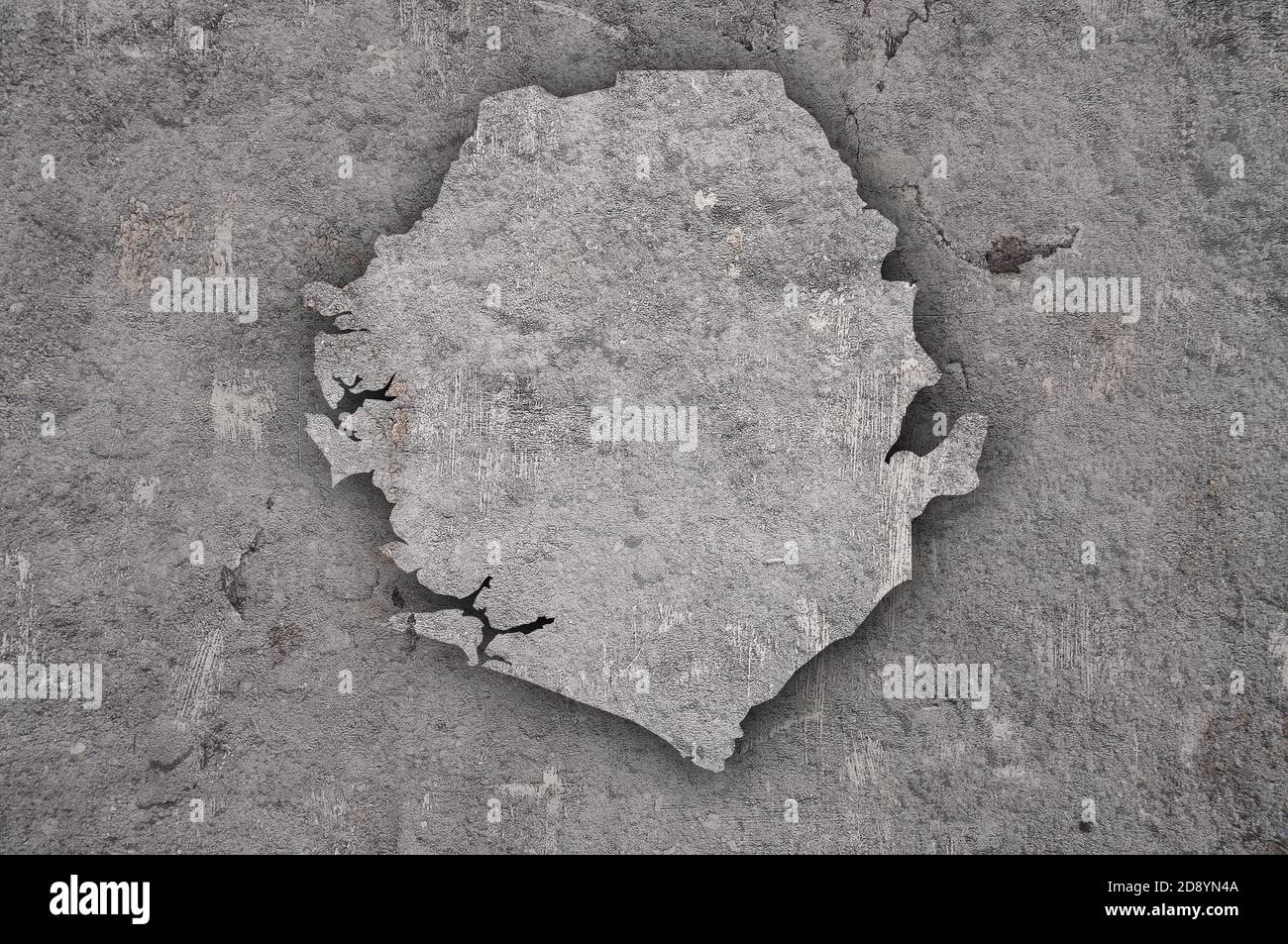 Map of Sierra Leone on weathered concrete Stock Photo - Alamy