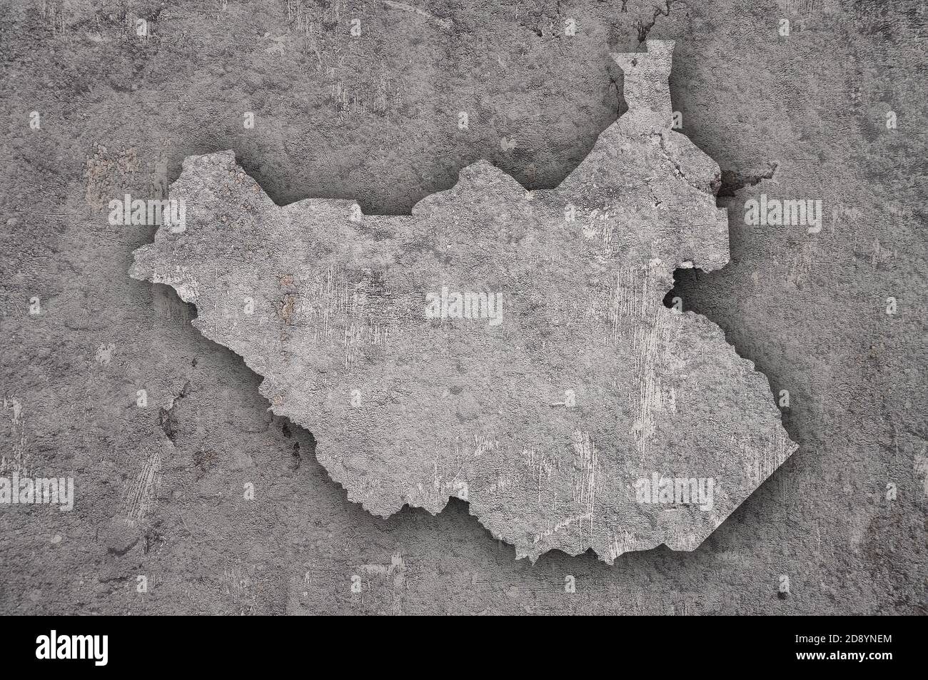 Map of South Sudan on weathered concrete Stock Photo - Alamy