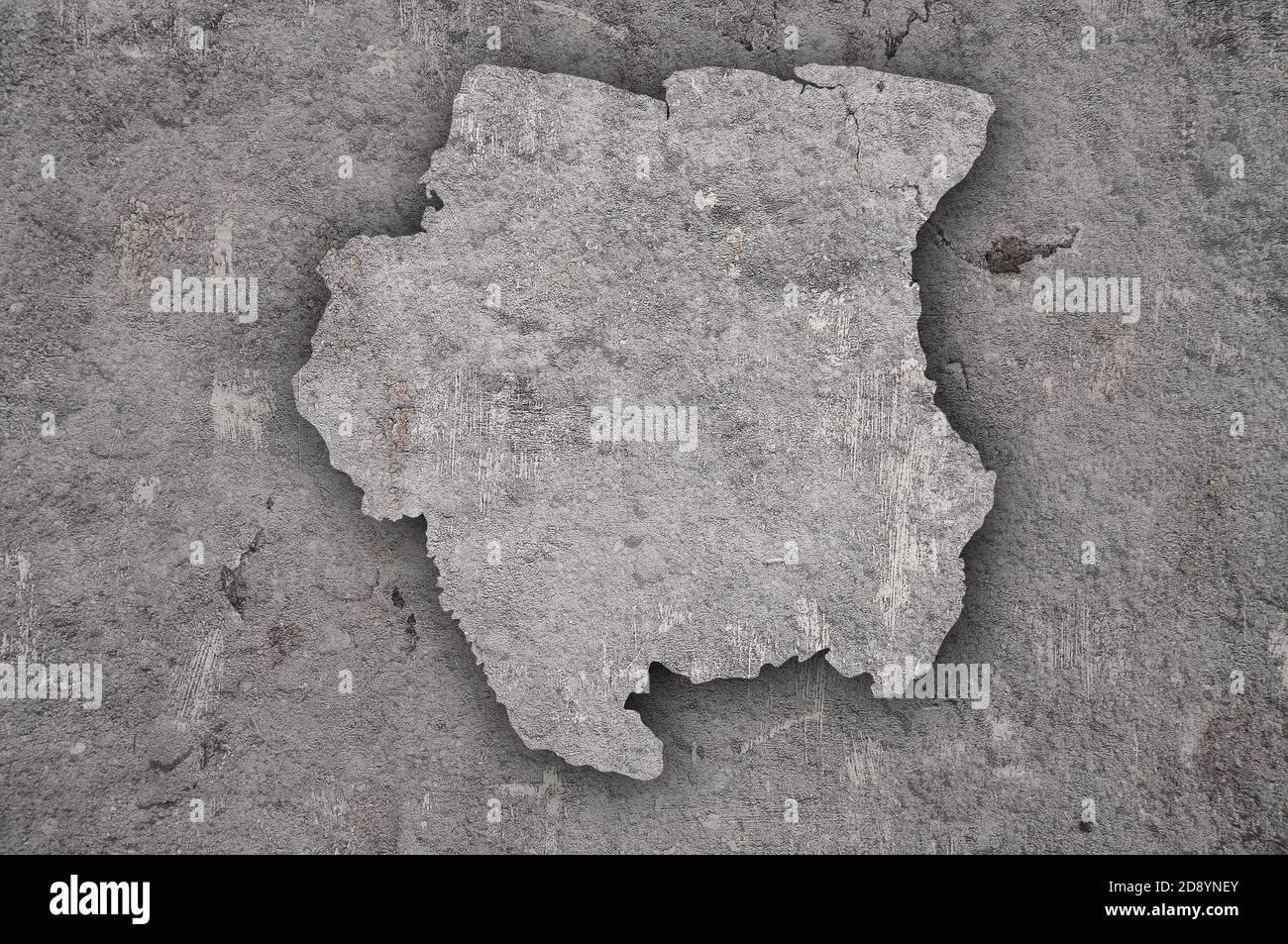 Map of Suriname on weathered concrete Stock Photo - Alamy