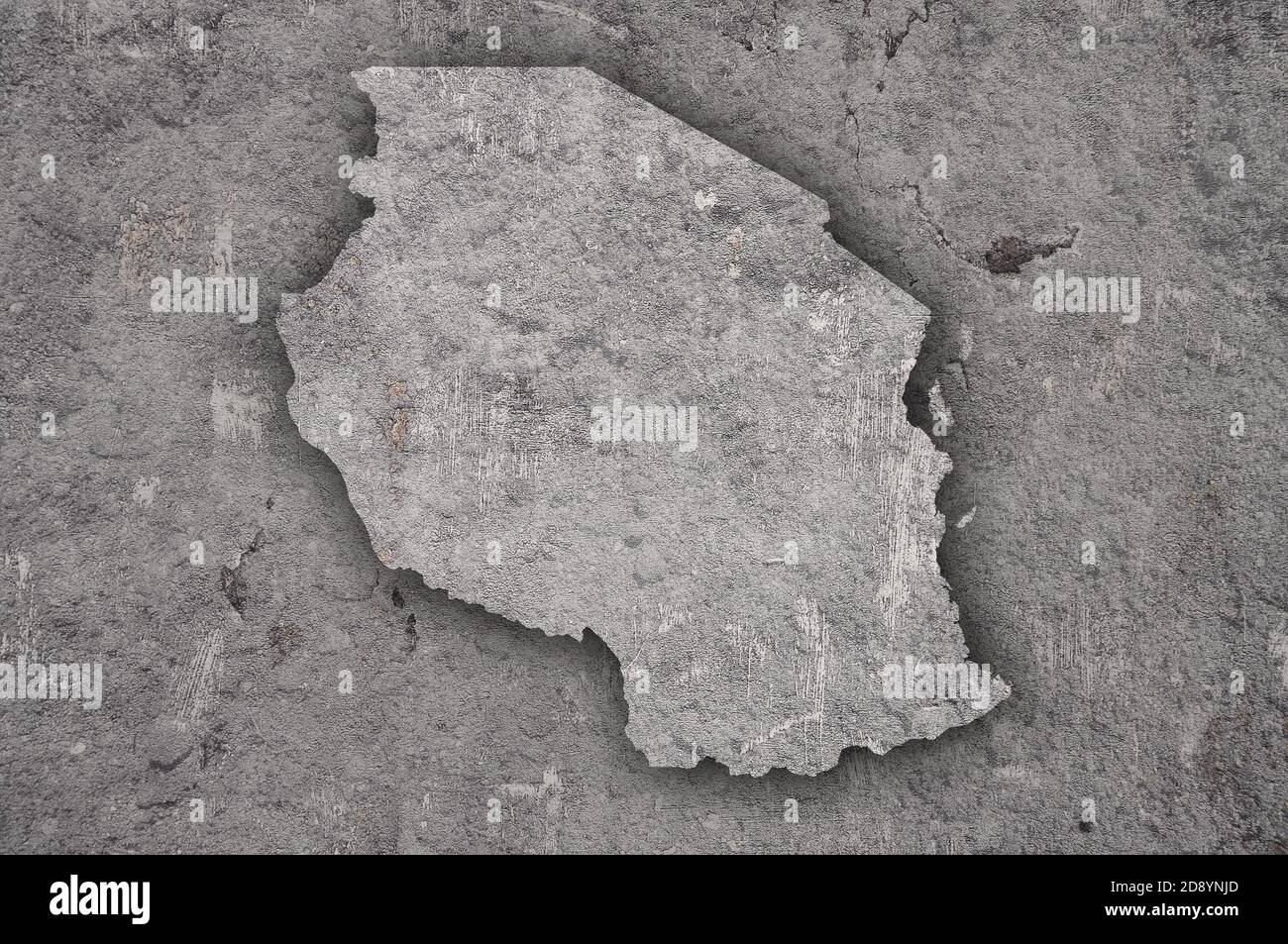 Map of Tanzania on weathered concrete Stock Photo - Alamy