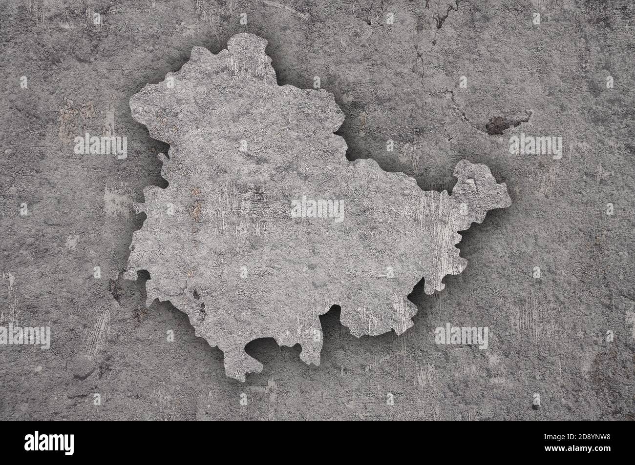 Map of Thuringia on weathered concrete Stock Photo - Alamy