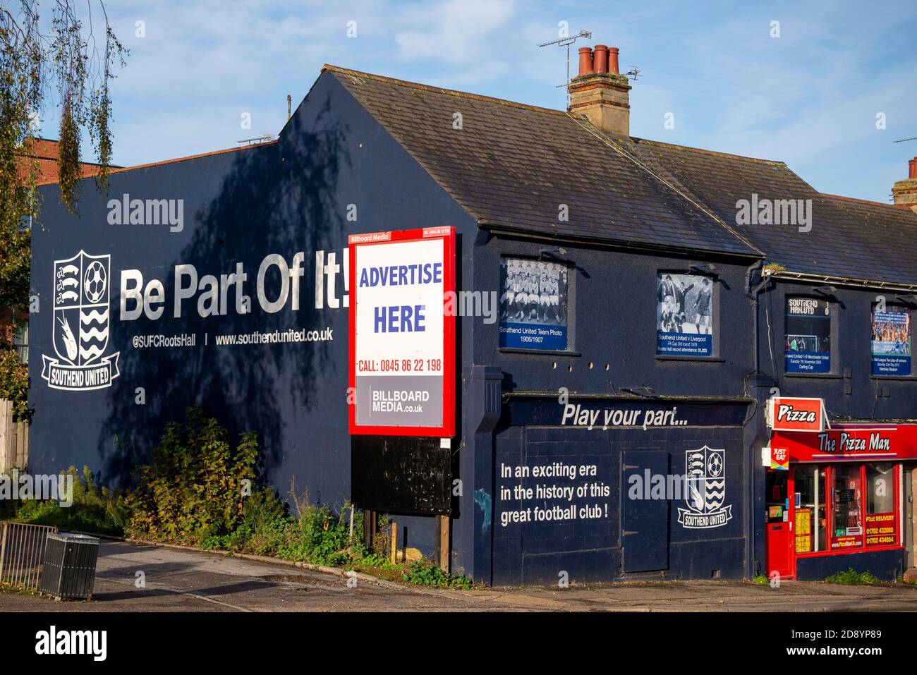 Row of properties in Victoria Avenue, Southend, Essex, purchased by Southend Utd FC owner to be redeveloped with plans for new stadium. Advertising Stock Photo