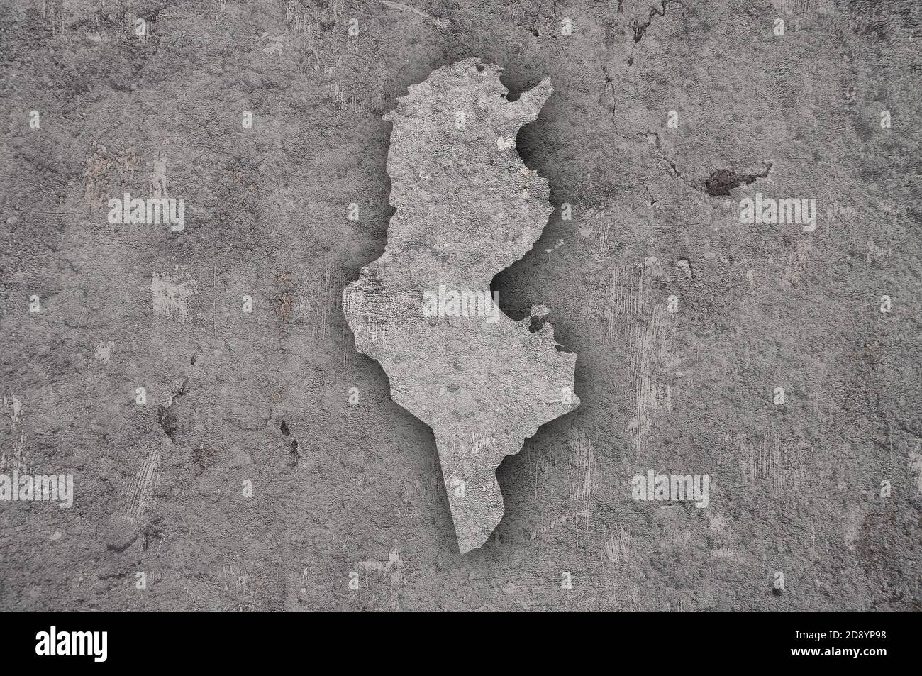 Map of Tunisia on weathered concrete Stock Photo - Alamy