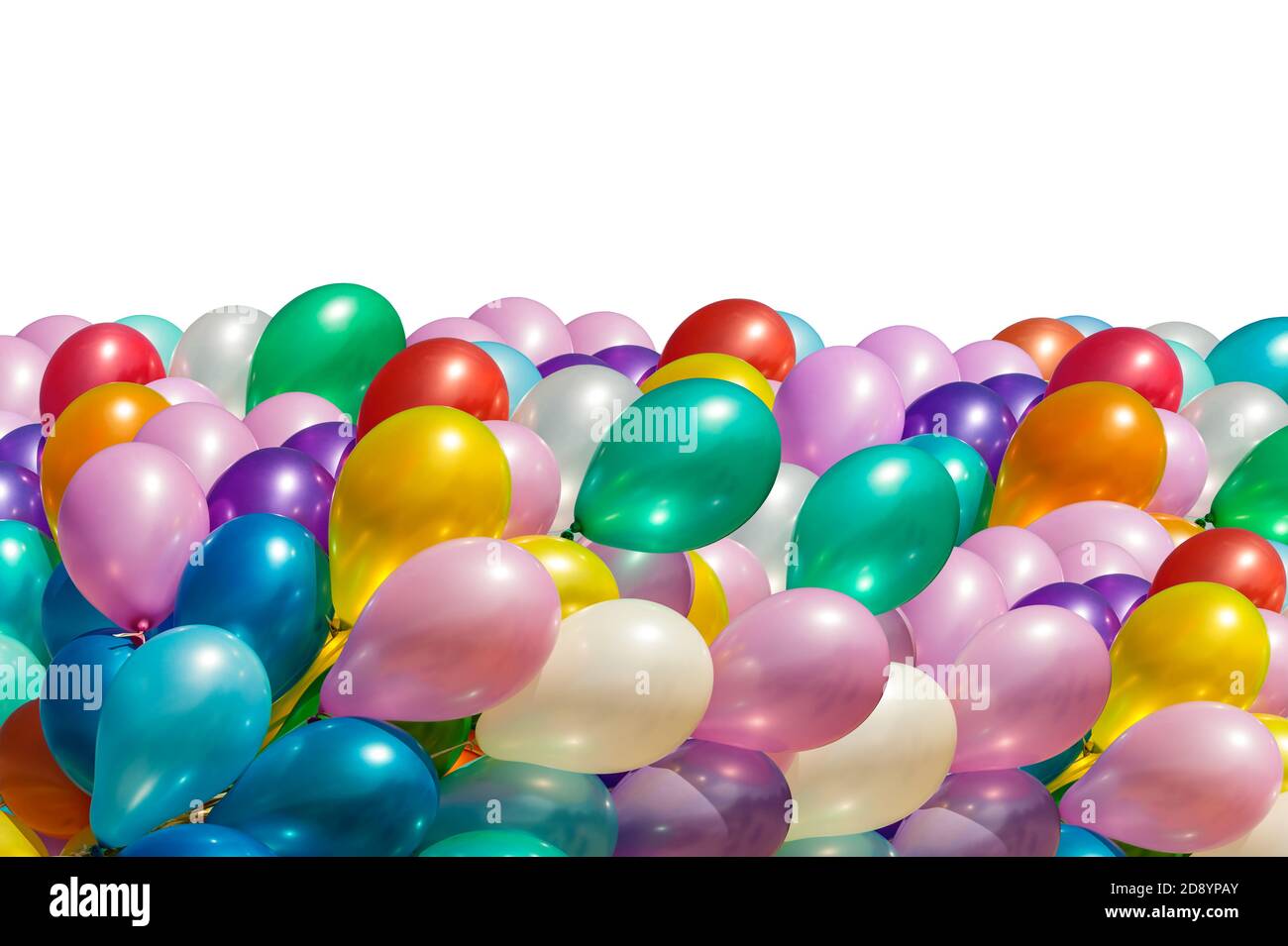 Bunch of colorful balloons isolated on white background Stock Photo - Alamy