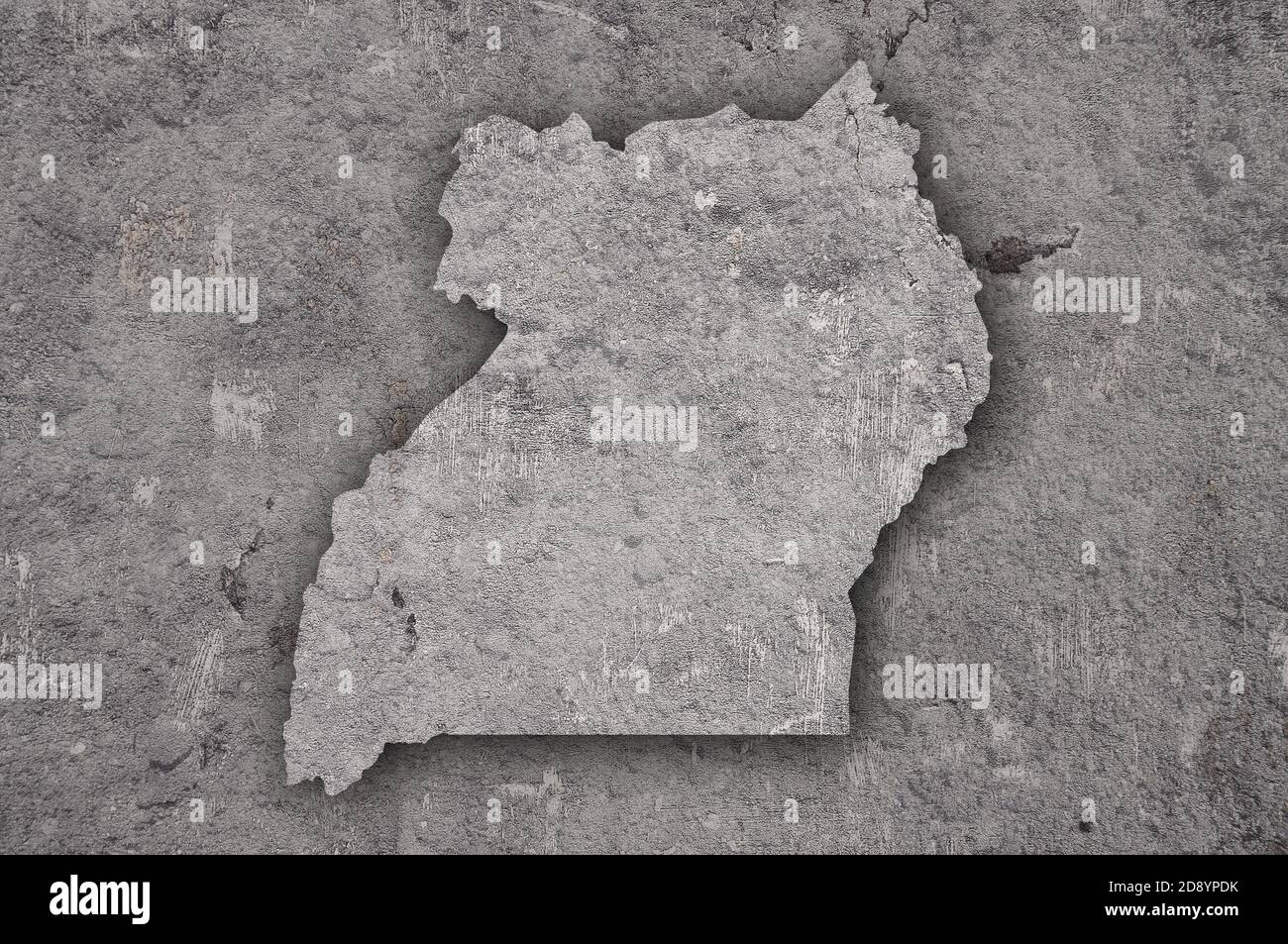 Map of Uganda on weathered concrete Stock Photo - Alamy