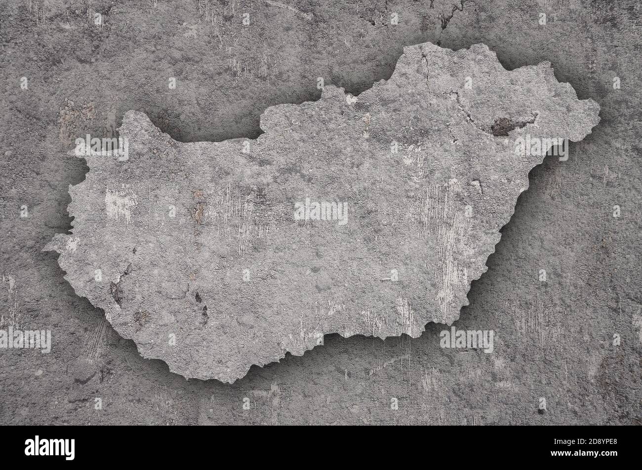 Map of Hungary on weathered concrete Stock Photo - Alamy