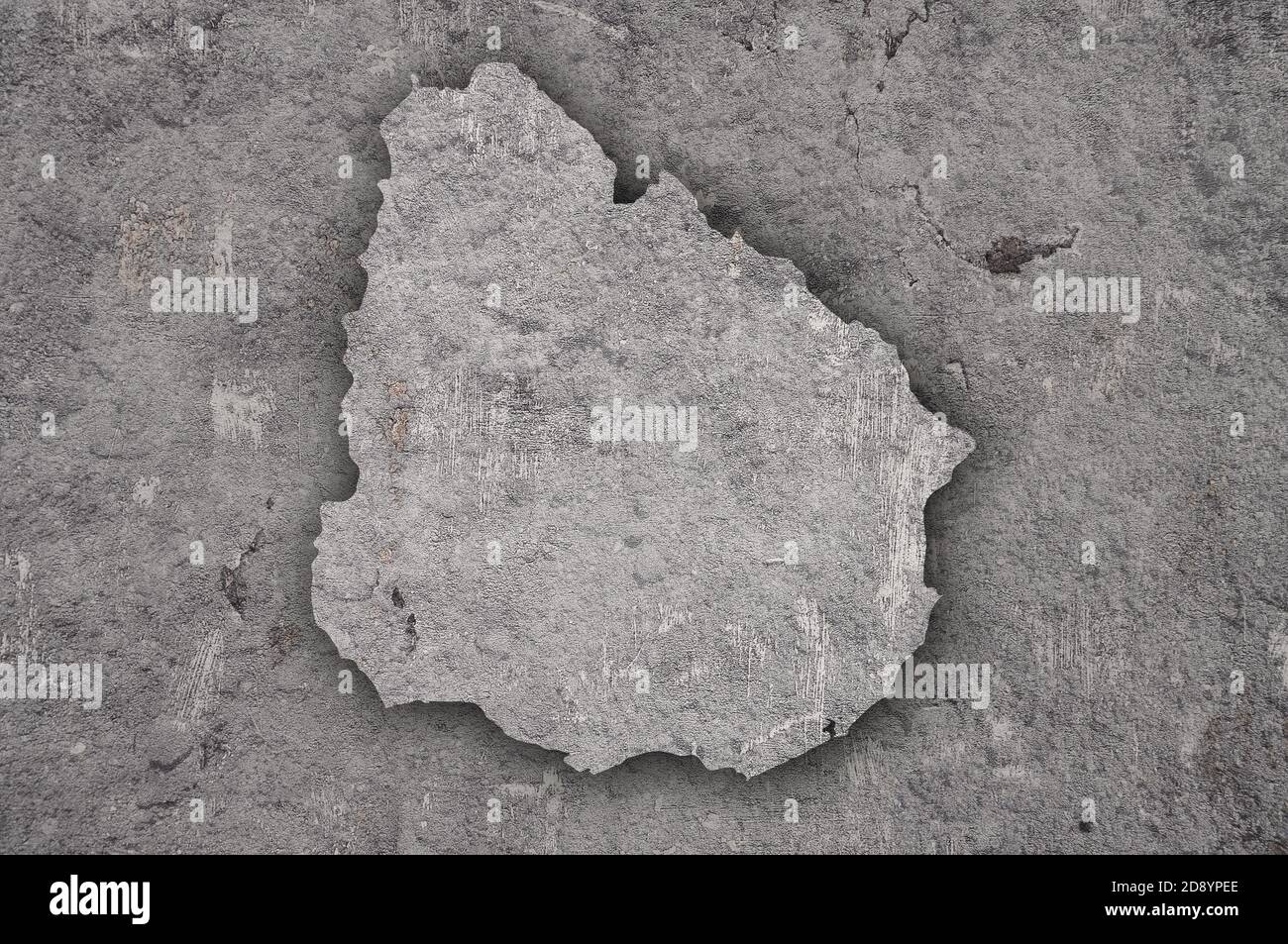 Map of Uruguay on weathered concrete Stock Photo - Alamy