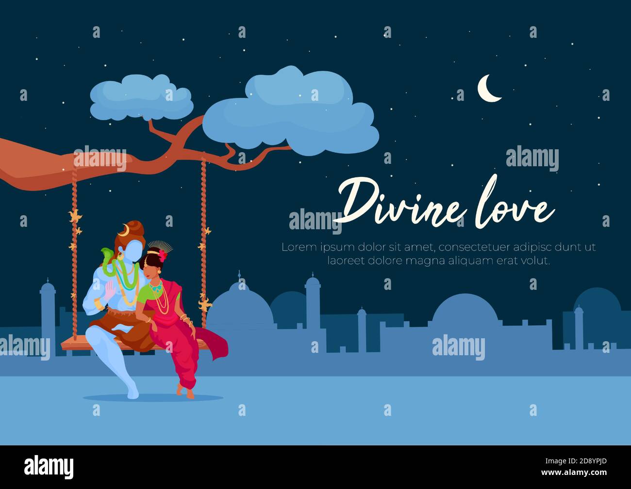 Divine love poster flat vector template Stock Vector