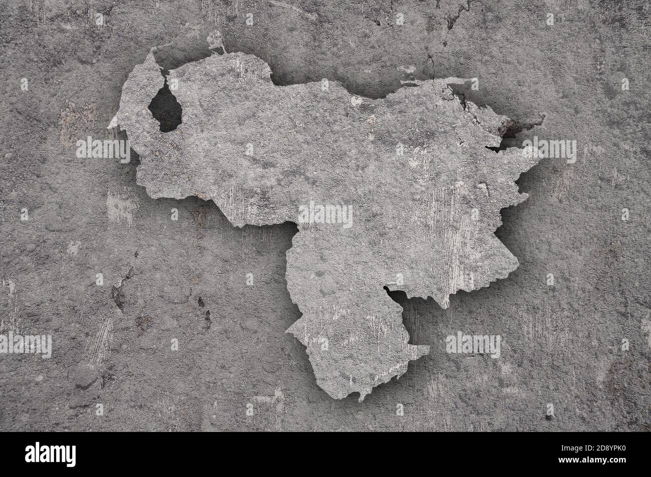 Map of Venezuela on weathered concrete Stock Photo - Alamy
