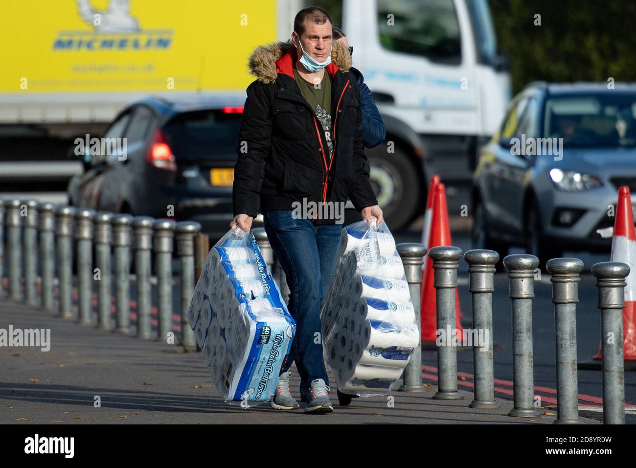 Shoppers at a Costco store in Birmingham, ahead of a national lockdown