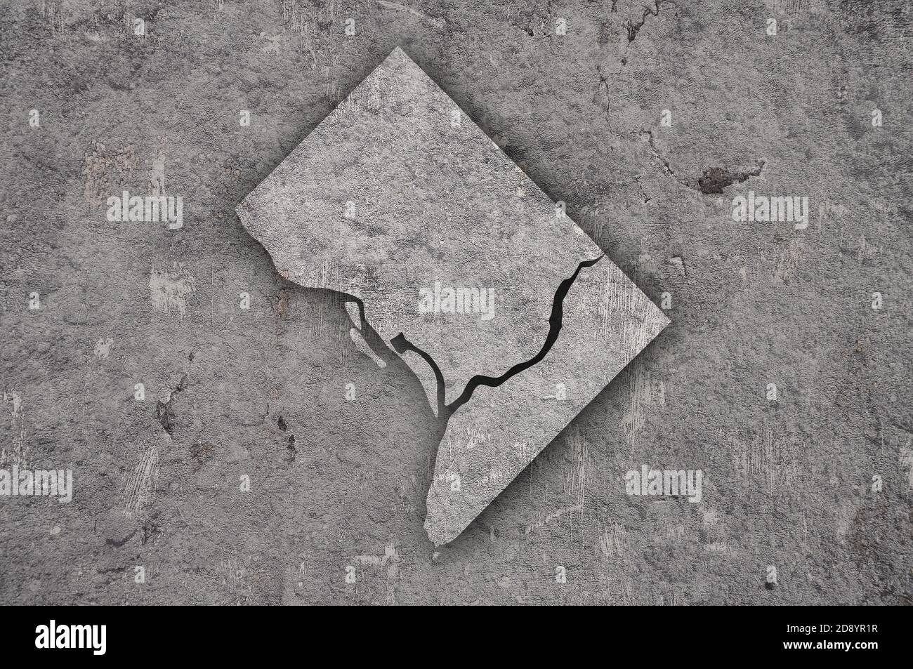 Map of Washington DC on weathered concrete Stock Photo - Alamy