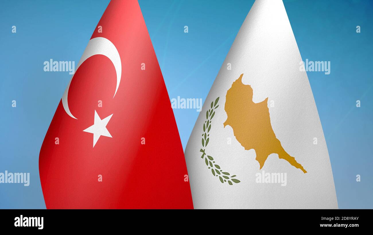 Turkey and Cyprus two flags Stock Photo Alamy