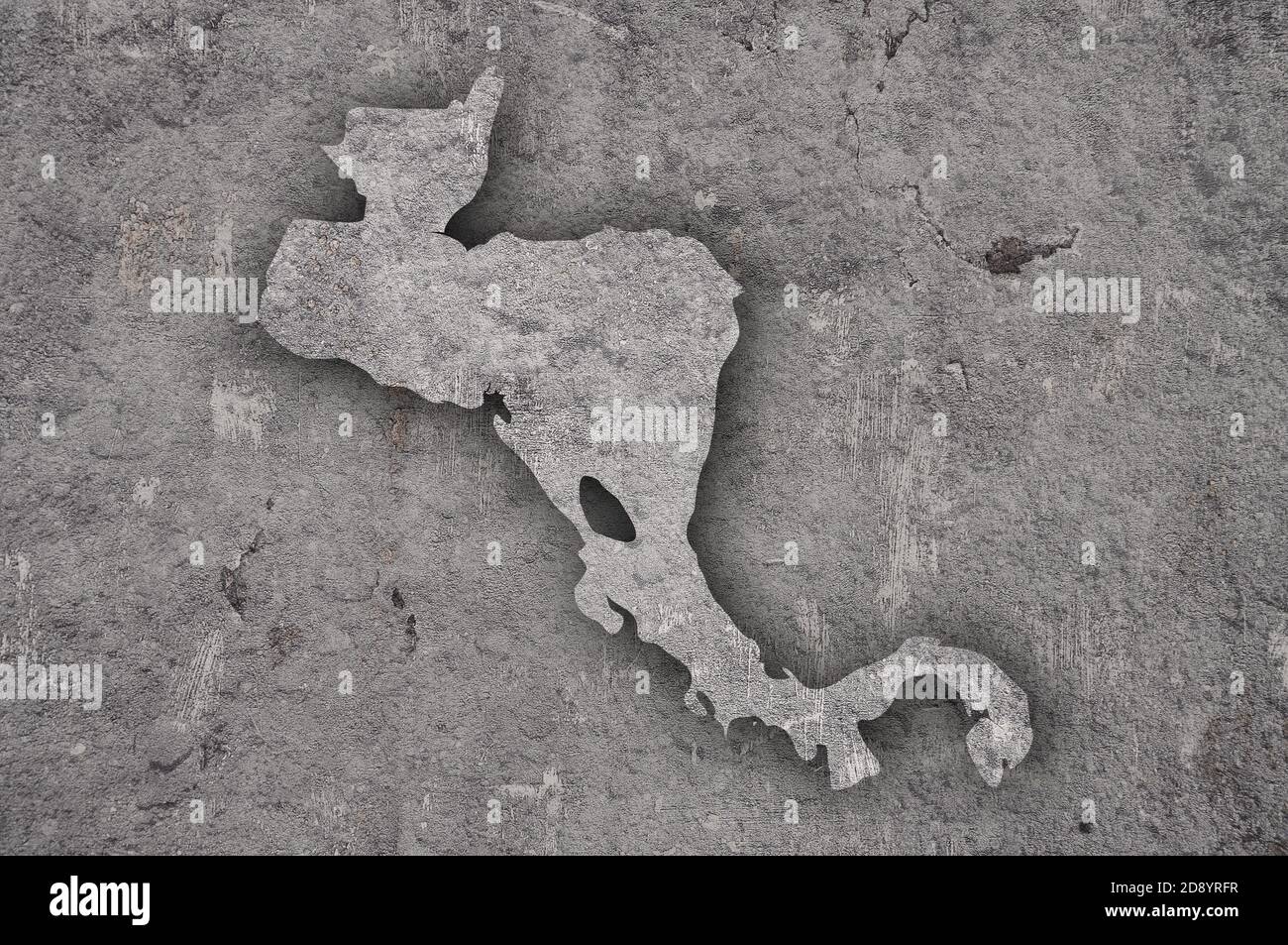 Map of Central America on weathered concrete Stock Photo - Alamy