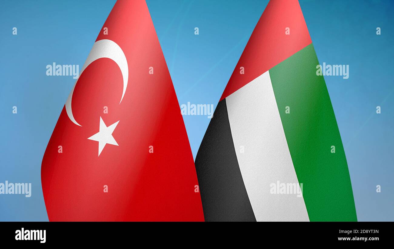 Turkey and United Arab Emirates two flags Stock Photo Alamy