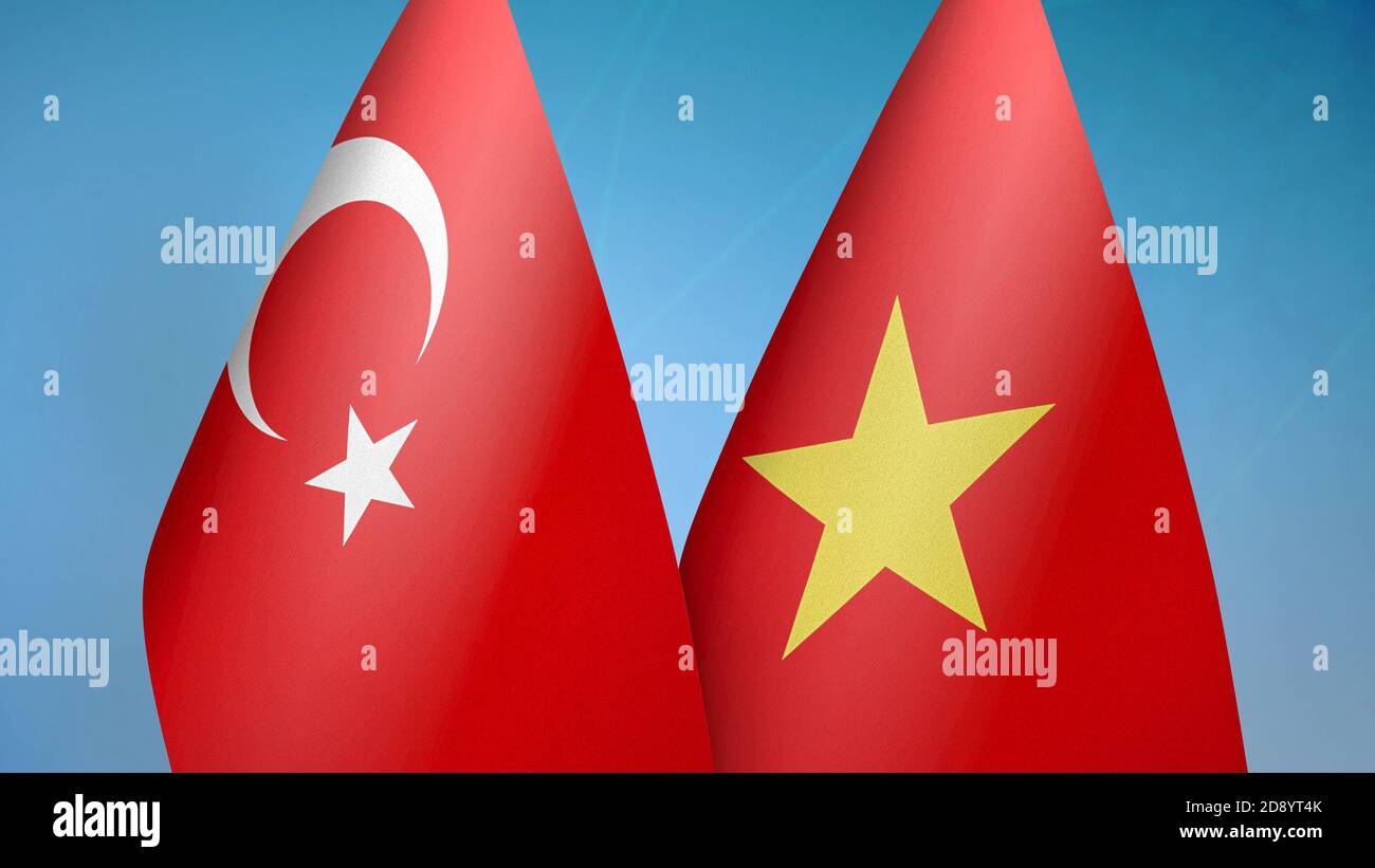 Turkey and Vietnam two flags Stock Photo