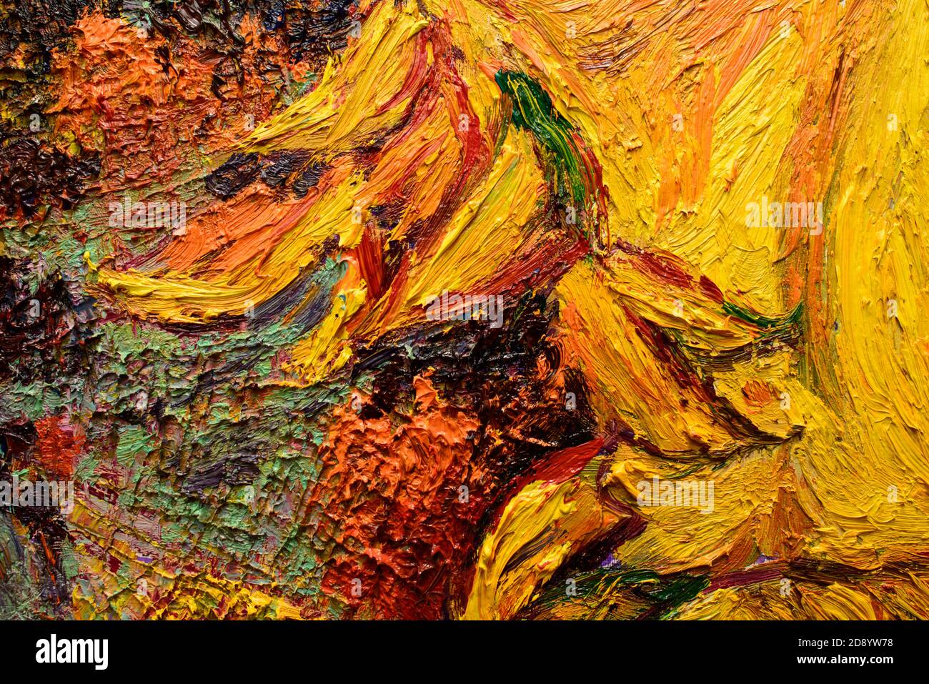 Sunflower, oil painting on canvas. Free copy Based on the painting by